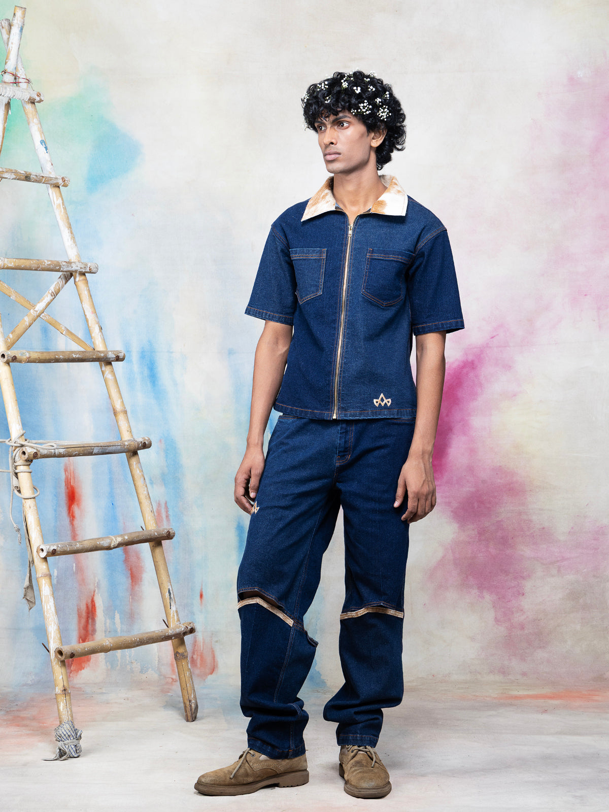 MILAAN PATCHWORK DENIM SET