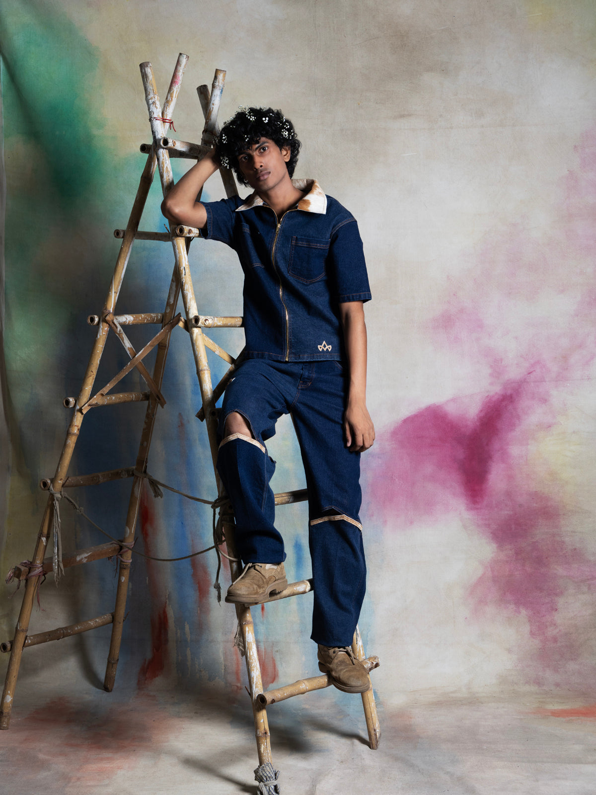 MILAAN PATCHWORK DENIM JEANS