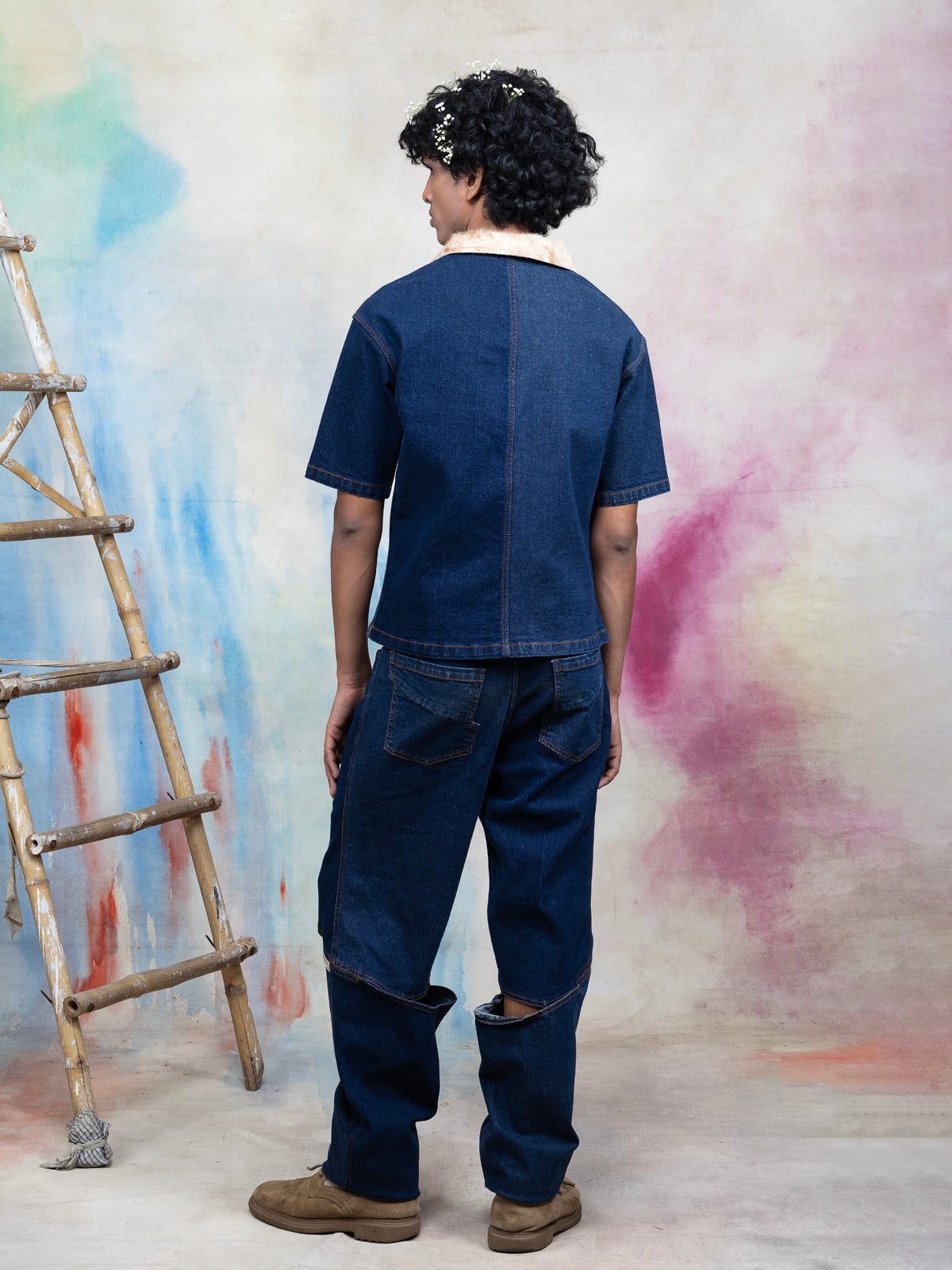 MILAAN PATCHWORK DENIM JEANS