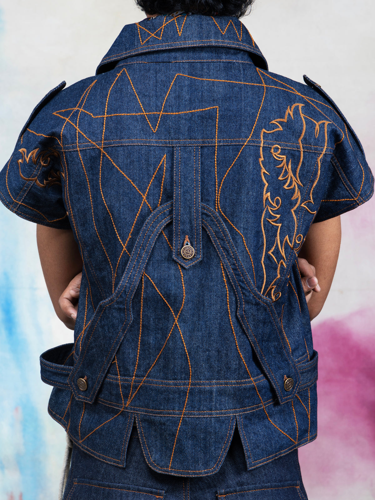 RAAH EMBROIDERED CAPE SHIRT