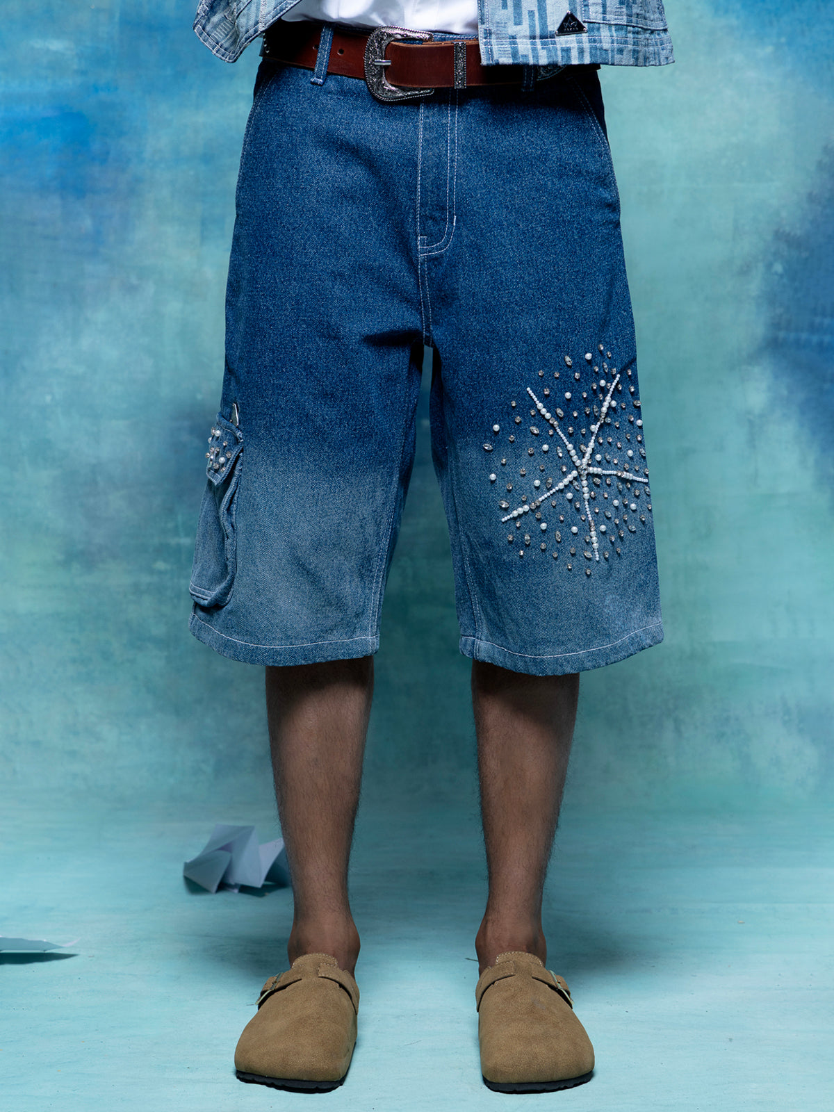 SITARA DENIM CARGO SHORTS