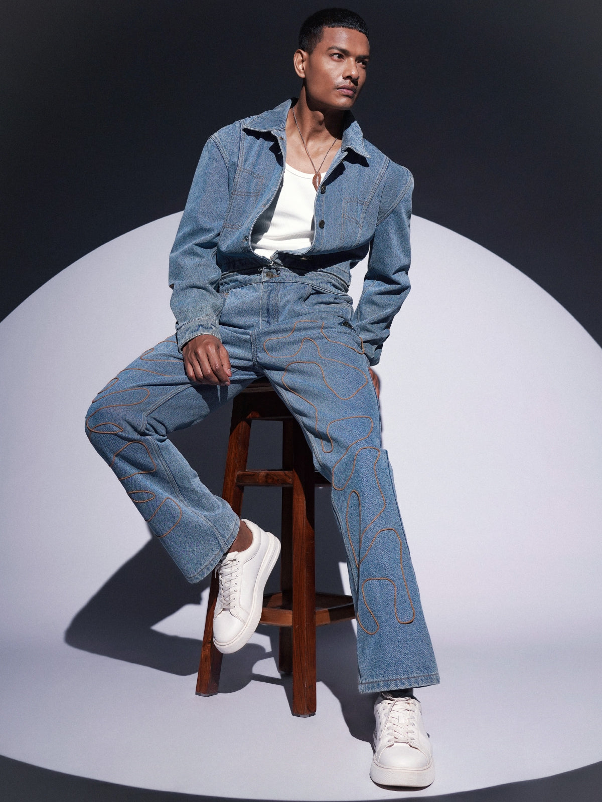 THE MAKING DETATCHABLE DENIM JUMPSUIT