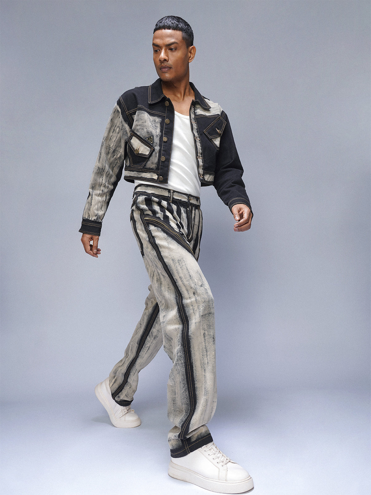 BLACK BONE ZIPPER JEANS