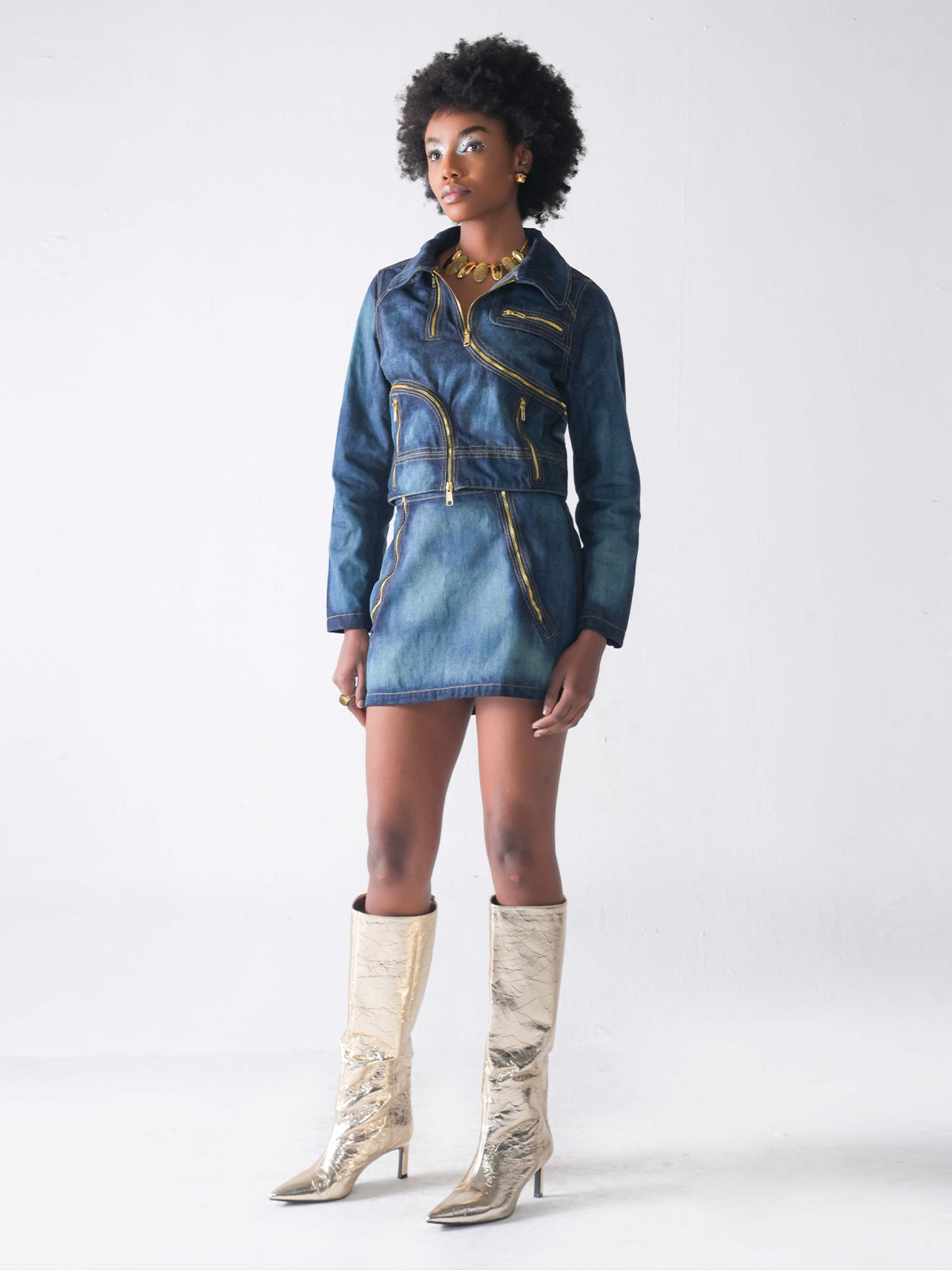 ZIP ME UP MINI DENIM SKIRT