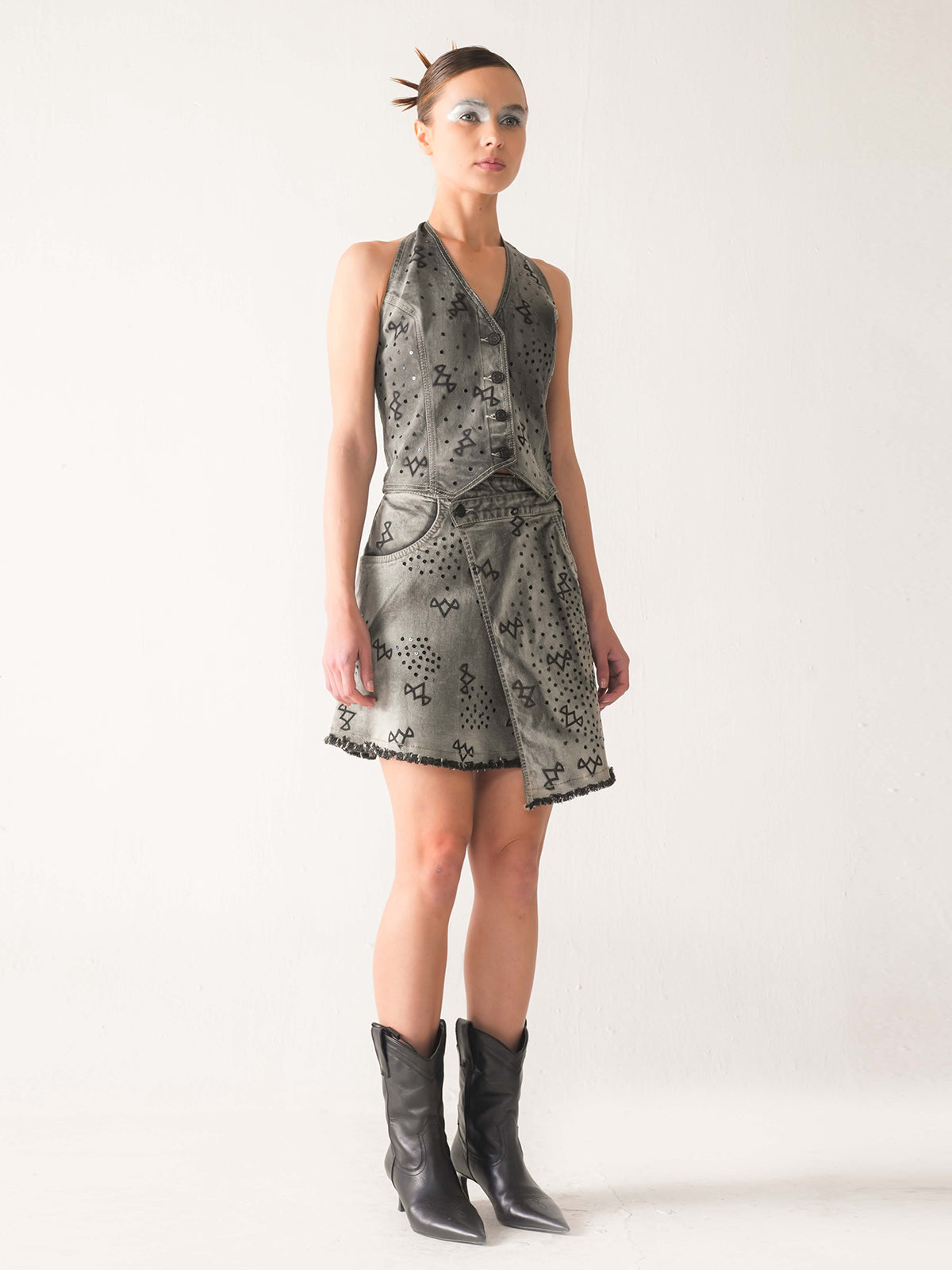 ACHROMIC WRAP DENIM SET