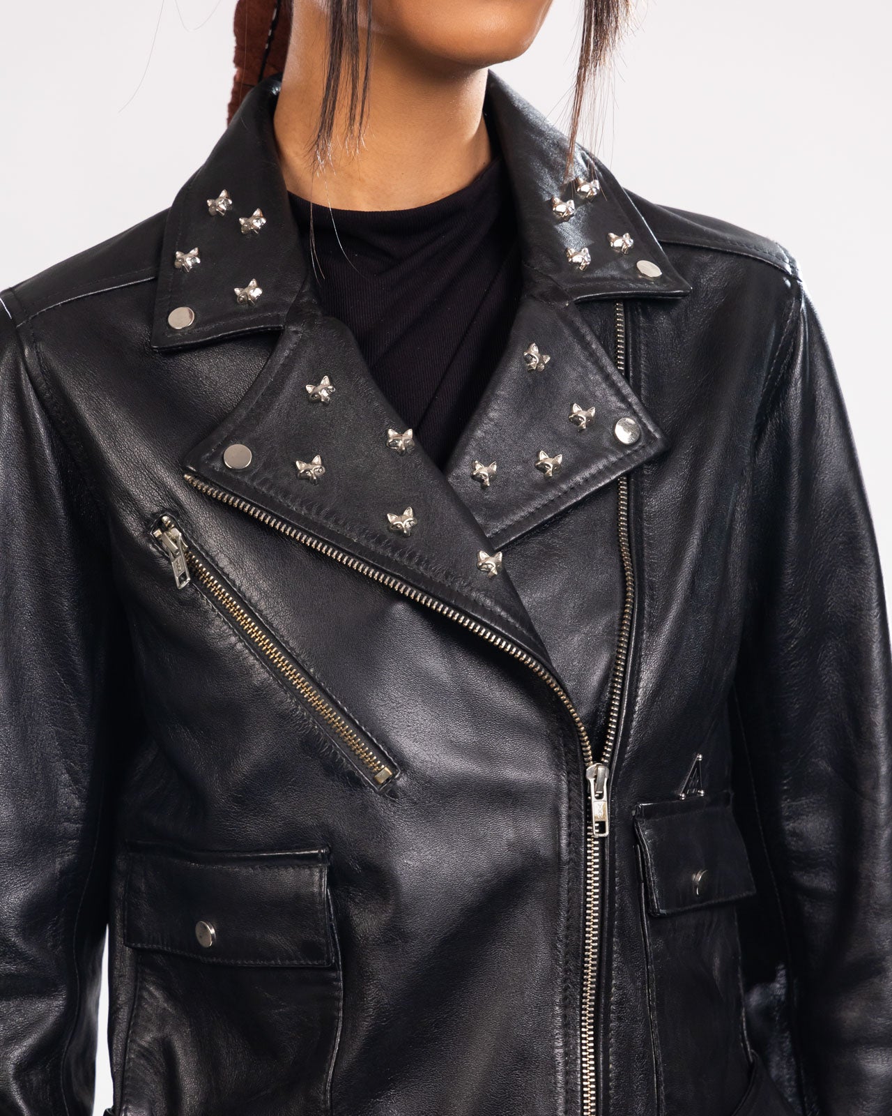 FOXY BIKER LEATHER JACKET