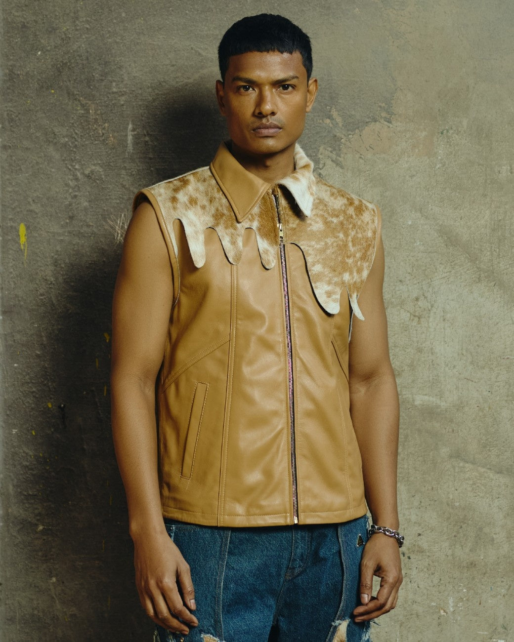 SADDLE CURVE LEATHER VEST