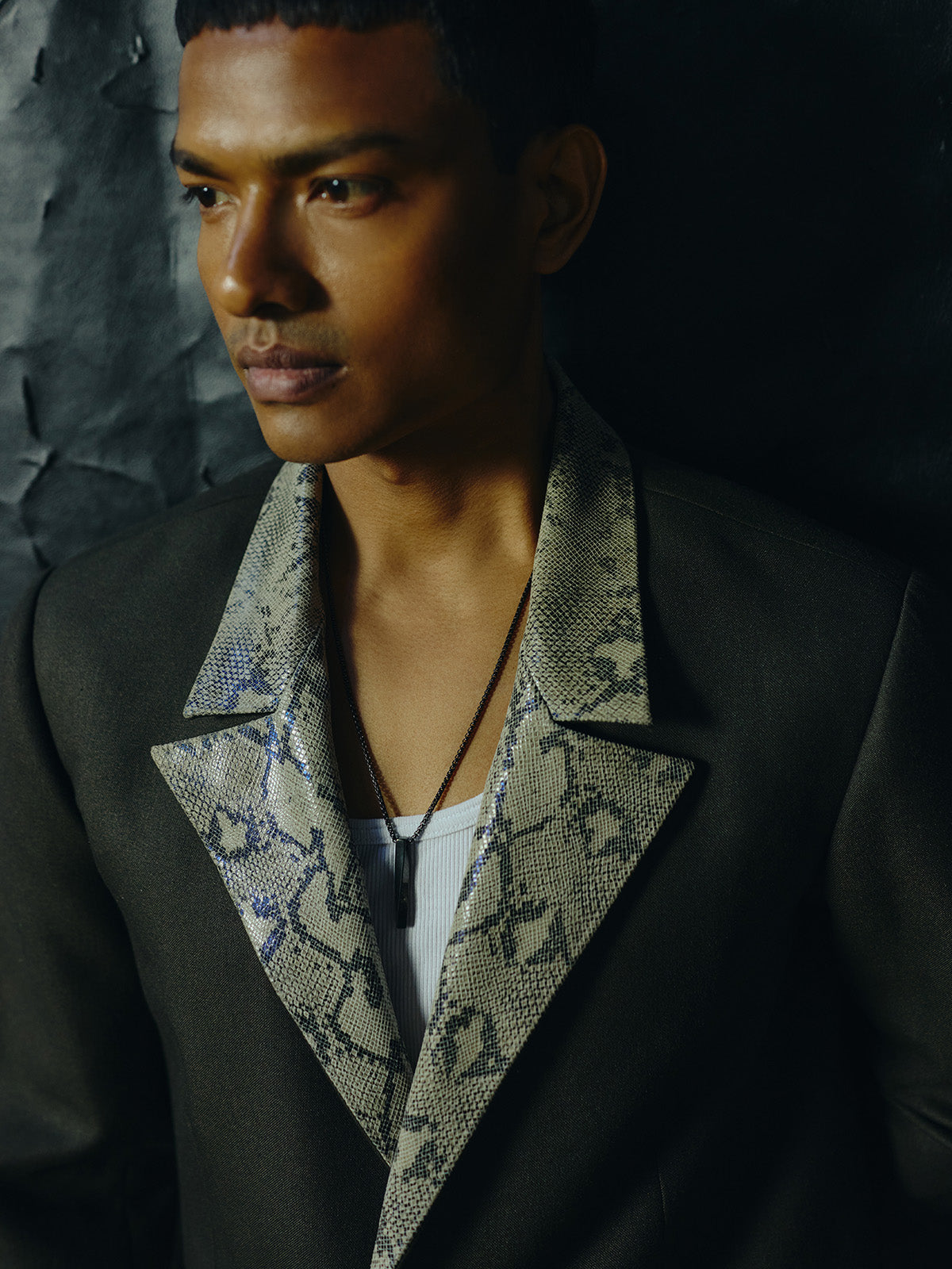 OLIVE CROCO CUFF SET