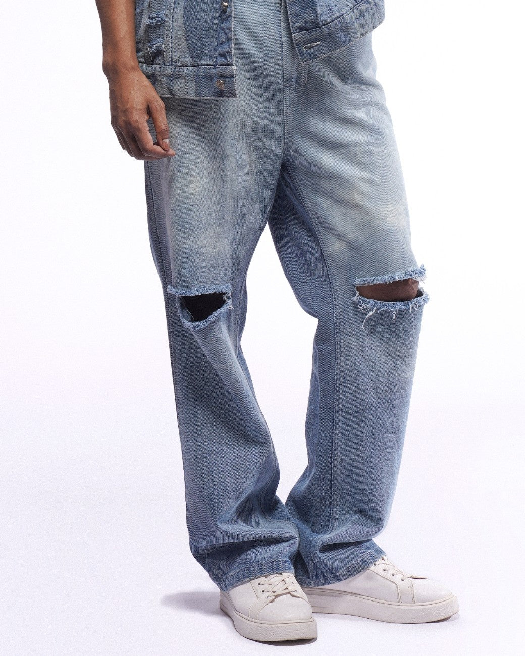 HEFT WASHED RIPPED JEANS