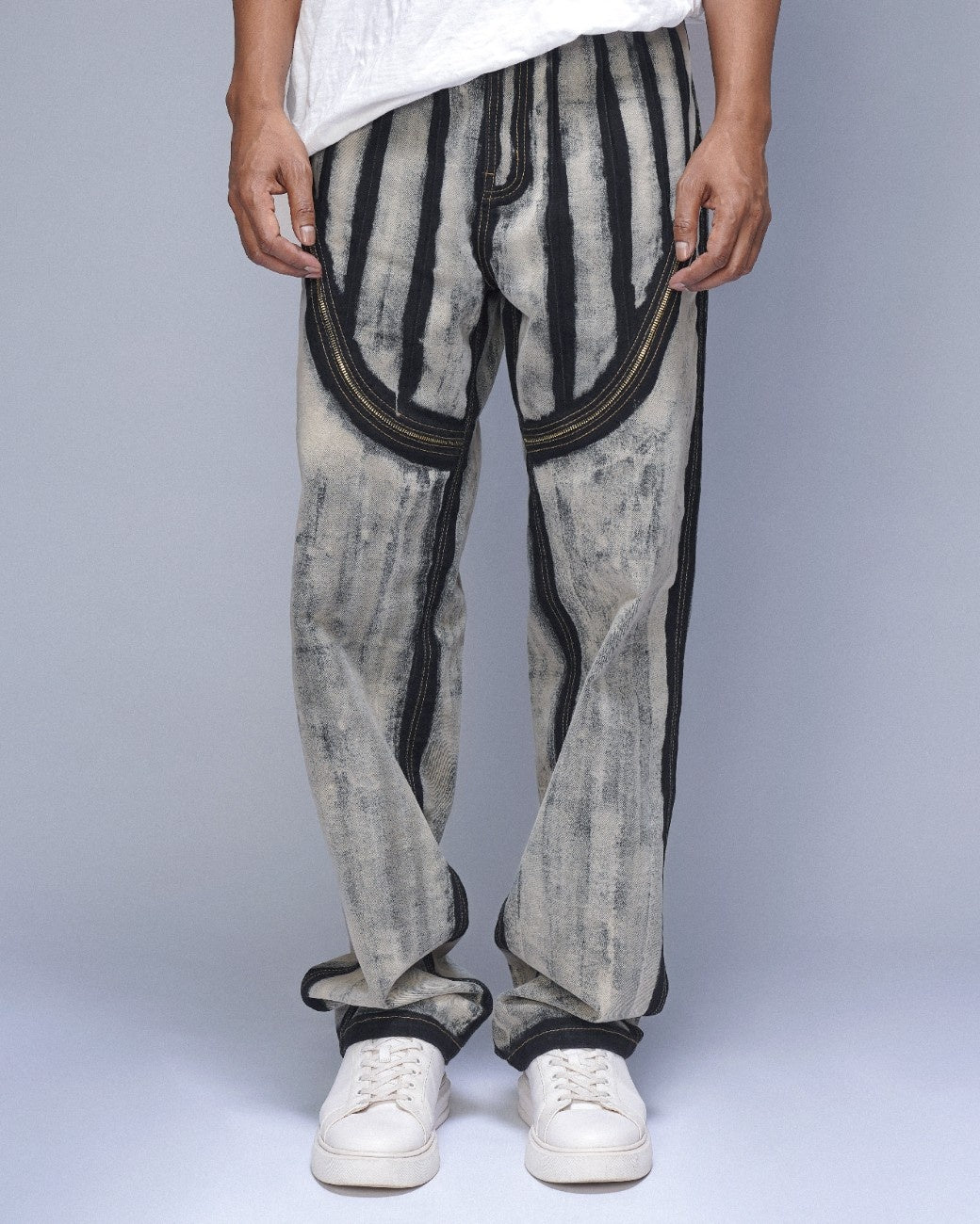 BLACK BONE ZIPPER JEANS