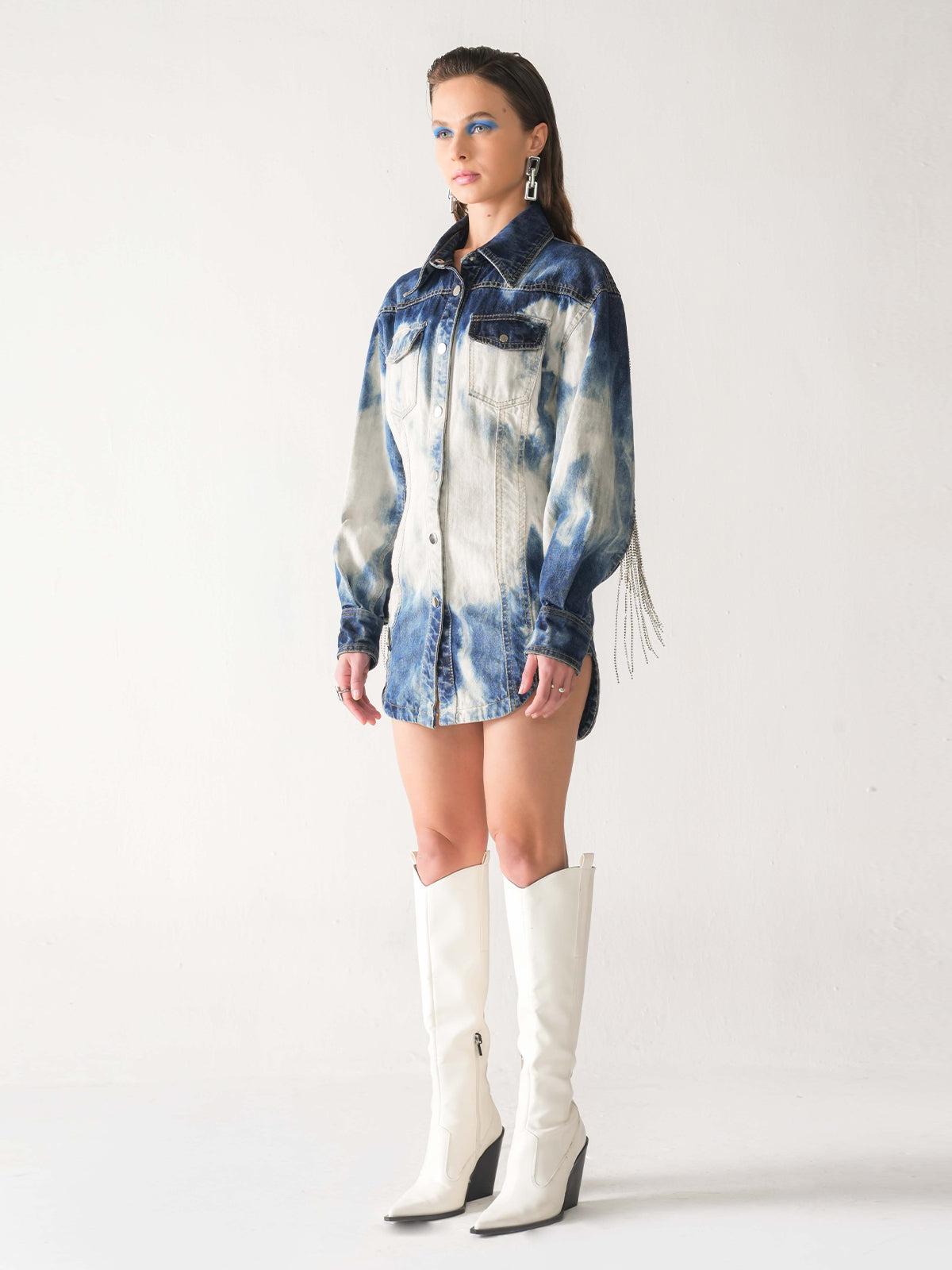 HOWDY HANDE FRINGE DENIM DRESS