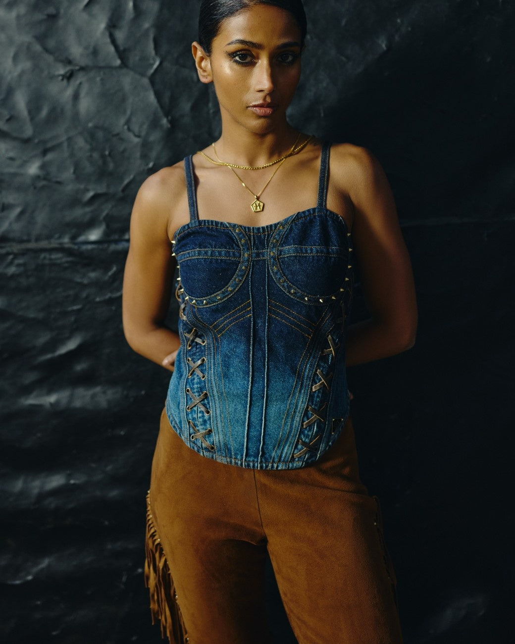 BLUE VEIN DENIM TOP