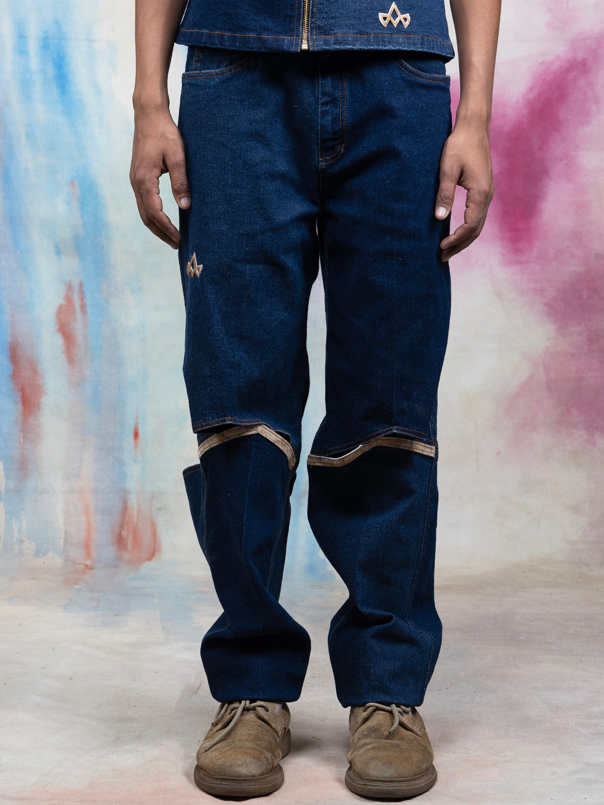 MILAAN PATCHWORK DENIM JEANS