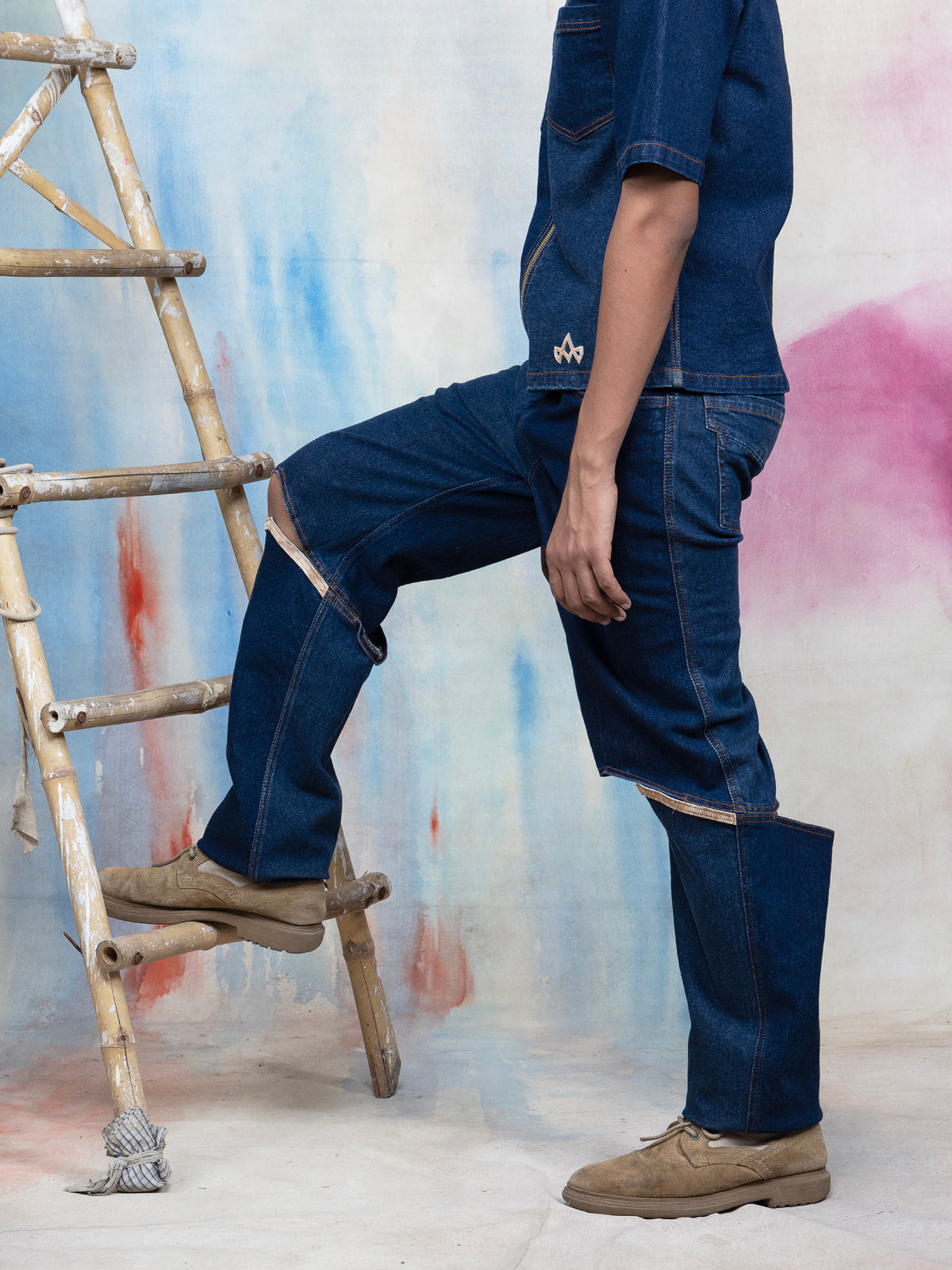 MILAAN PATCHWORK DENIM JEANS