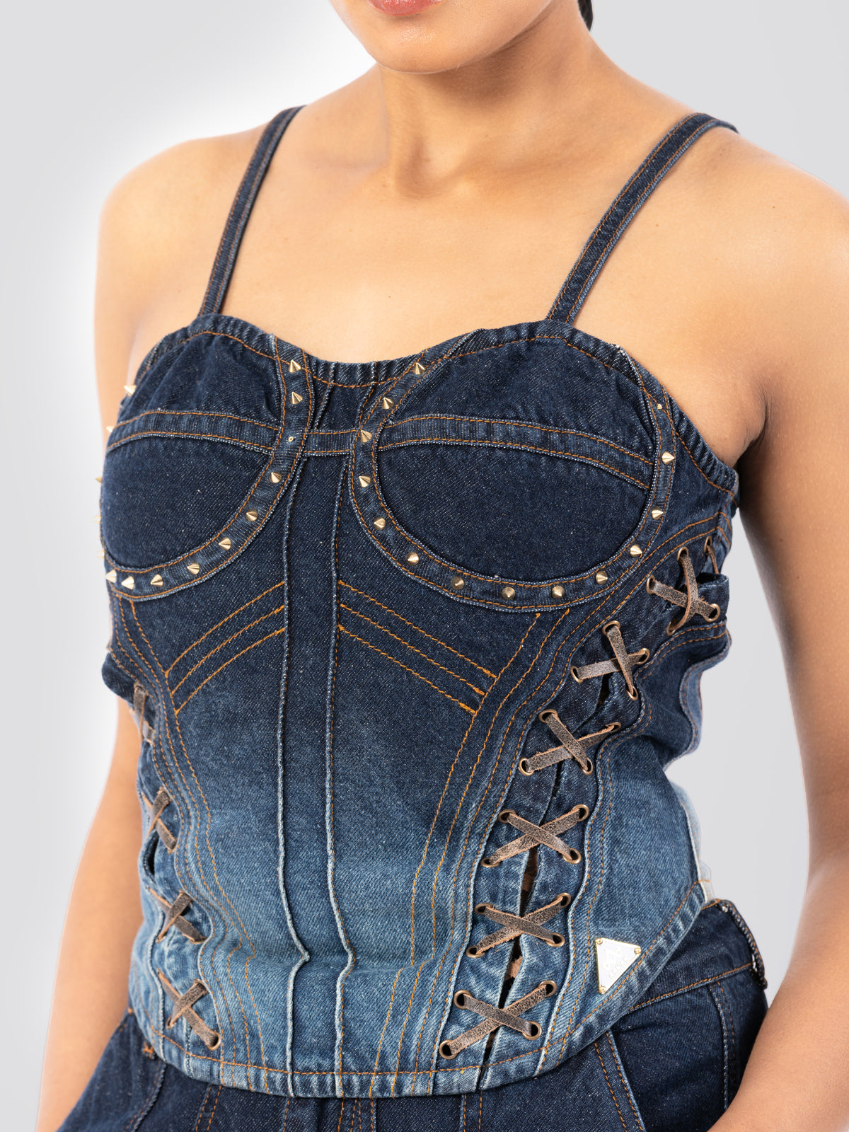 BLUE VEIN DENIM TOP