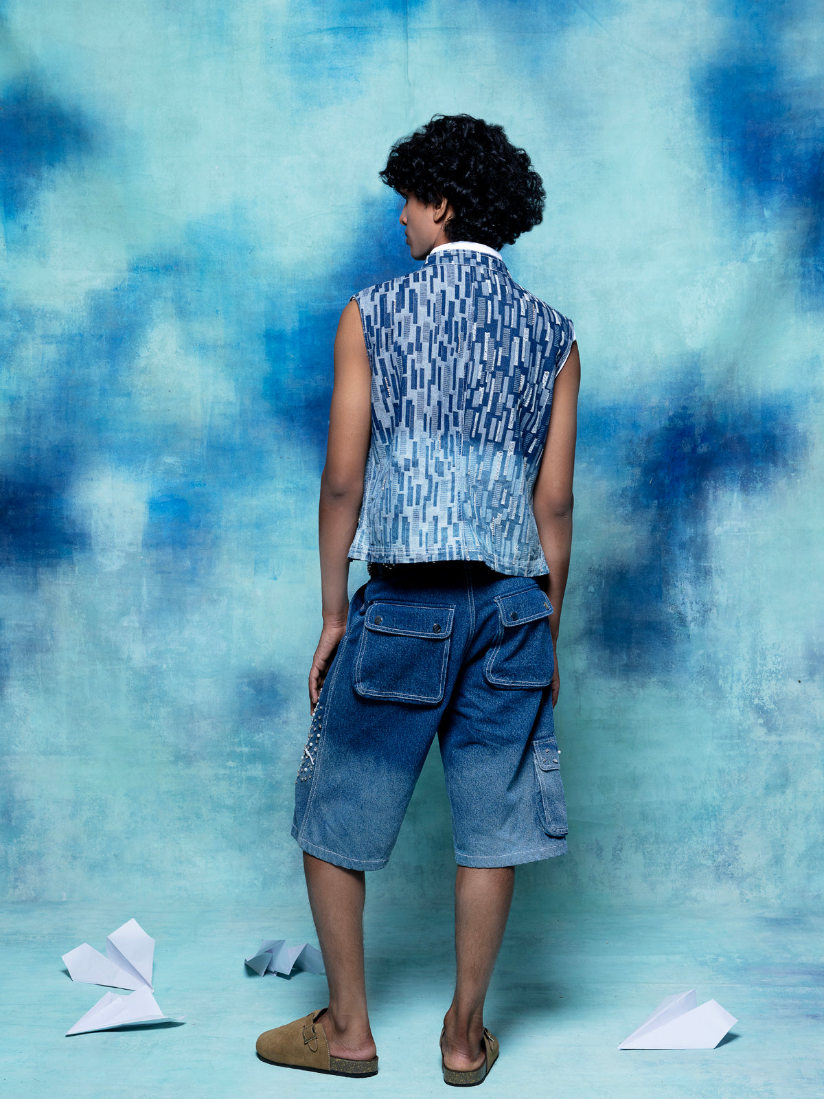 SITARA DENIM CARGO SHORTS