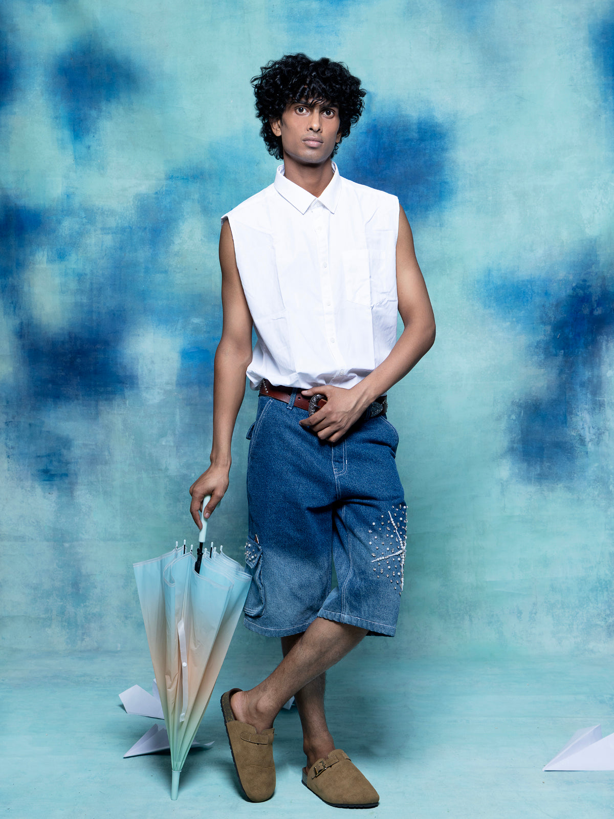 SITARA DENIM CARGO SHORTS