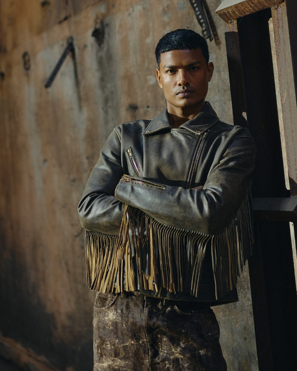 FUDGE FRINGE BIKER JACKET