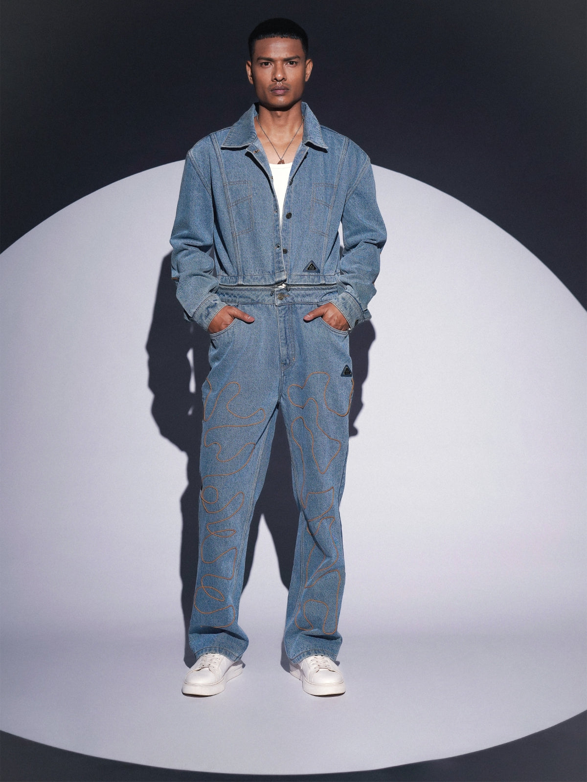 THE MAKING DETATCHABLE DENIM JUMPSUIT