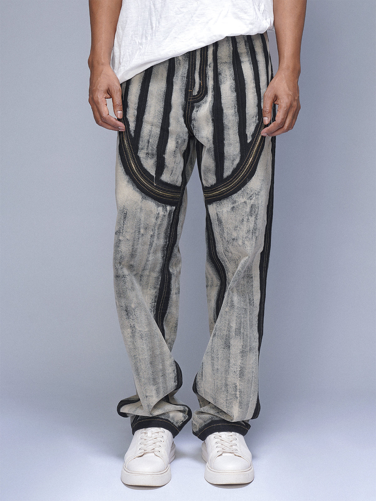 BLACK BONE ZIPPER JEANS