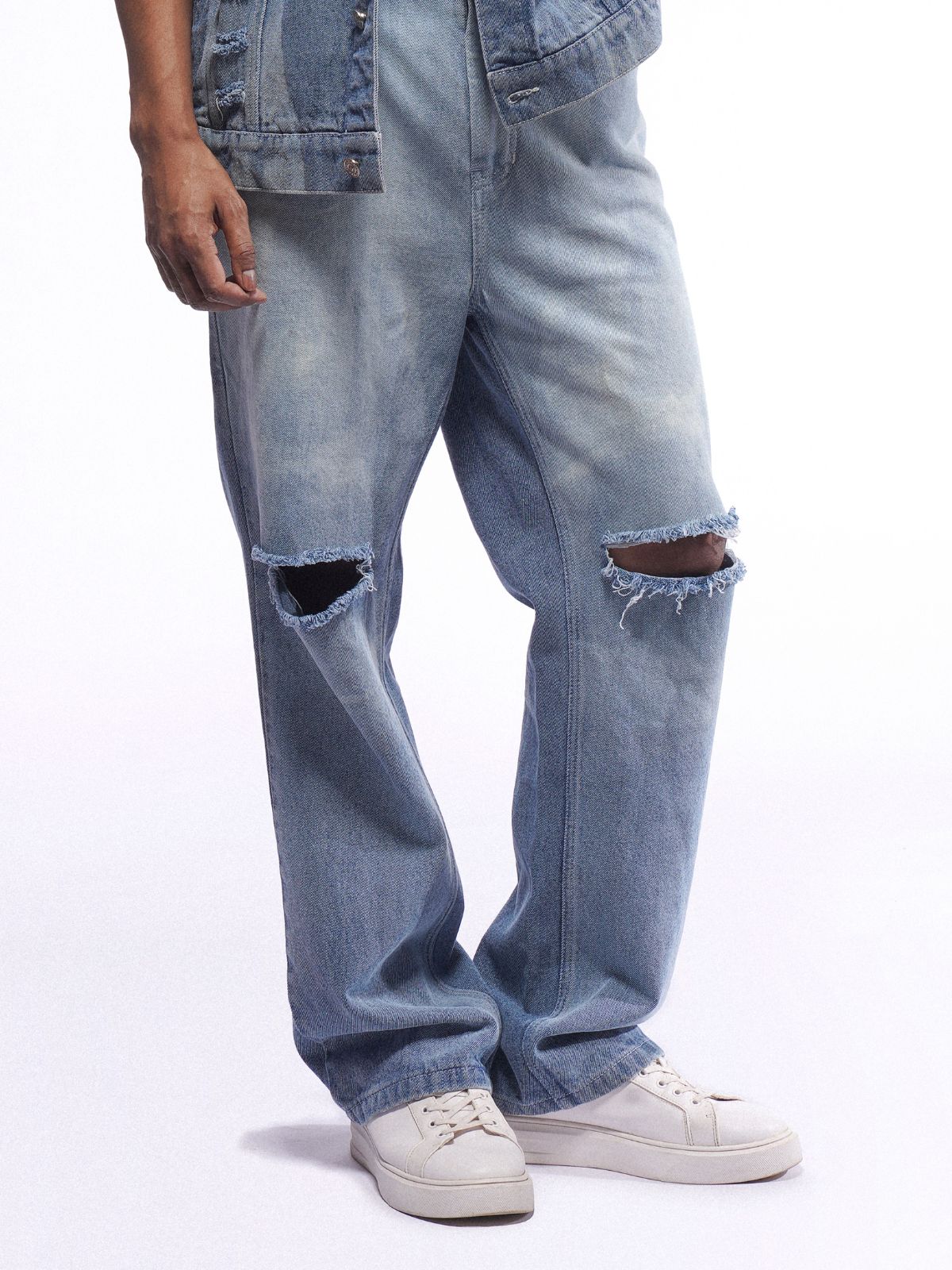 HEFT WASHED RIPPED JEANS