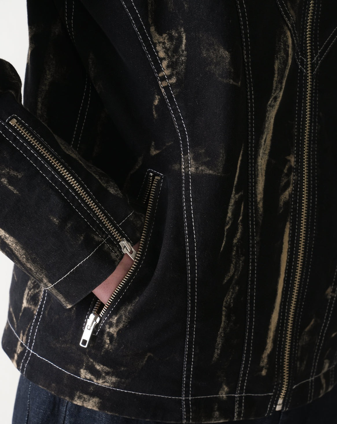 TENOR DENIM BIKER JACKET