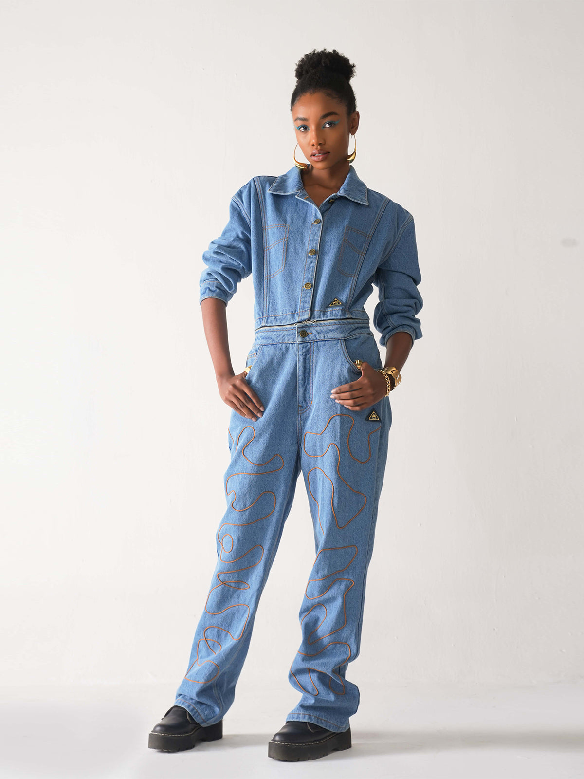 THE MAKING DETATCHABLE DENIM JUMPSUIT