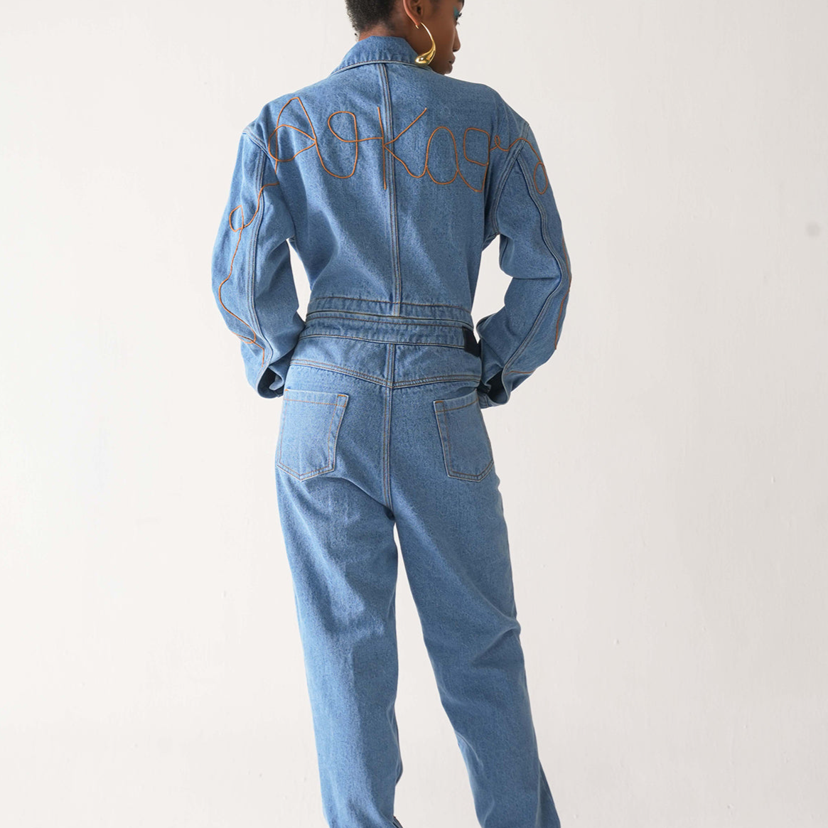 THE MAKING DETATCHABLE DENIM JUMPSUIT