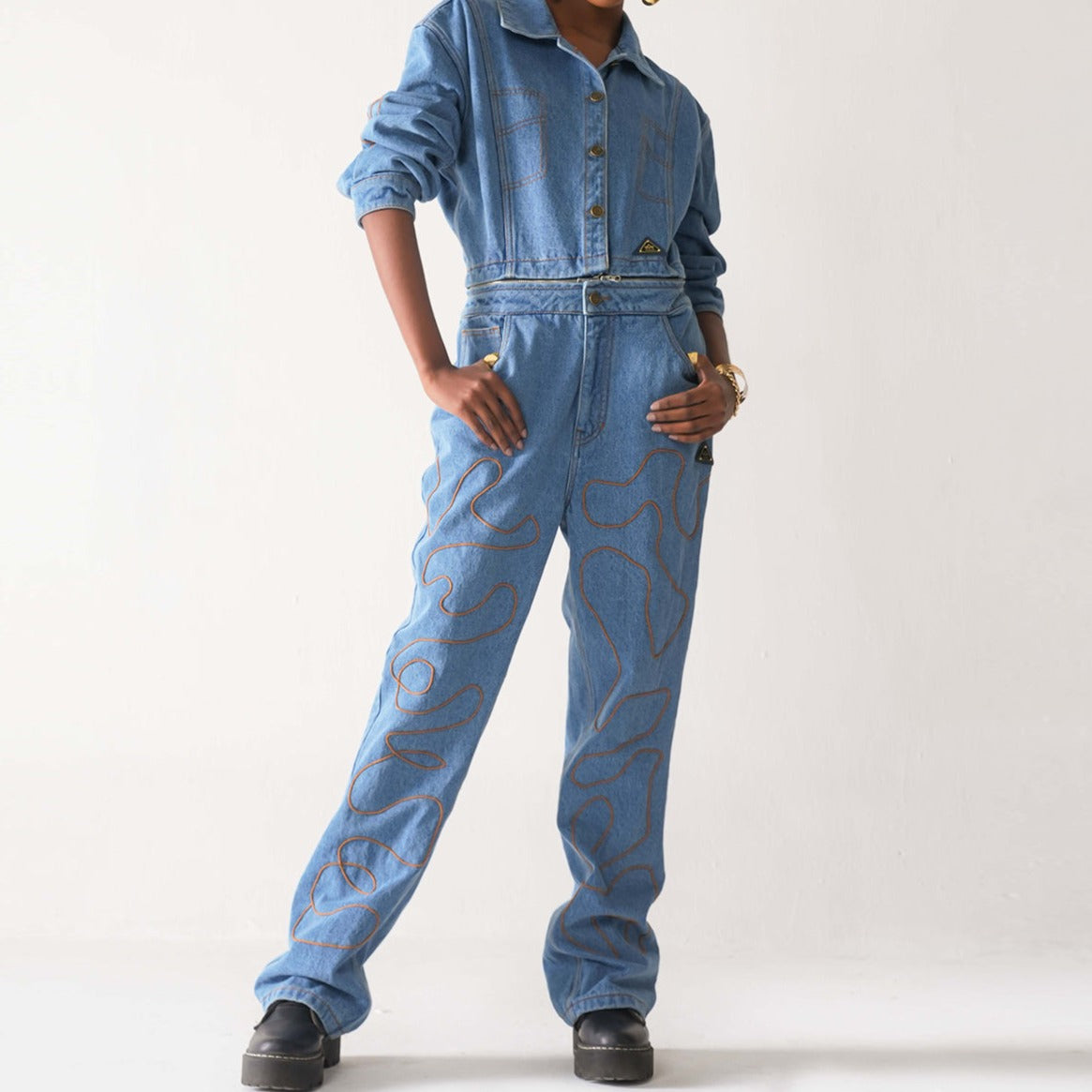 THE MAKING DETATCHABLE DENIM JUMPSUIT