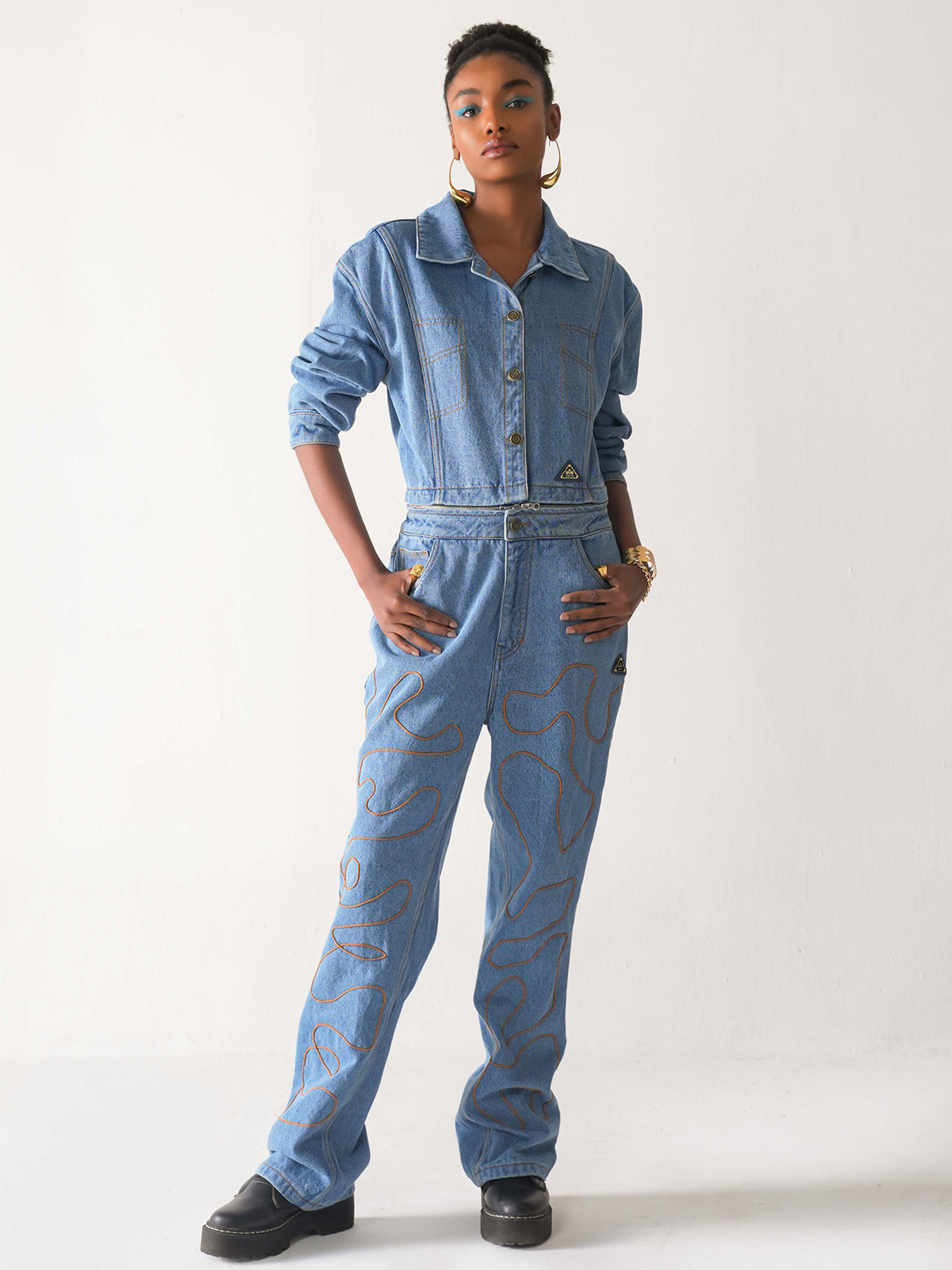 THE MAKING DETATCHABLE DENIM JUMPSUIT