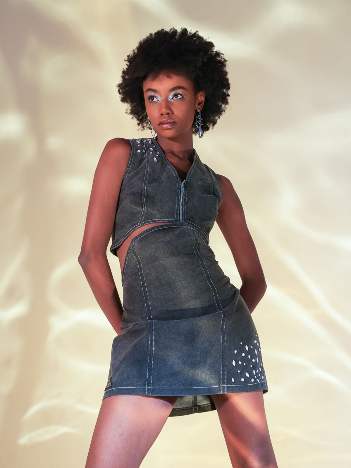 STORMY HIGH WAISTED DENIM SKIRT